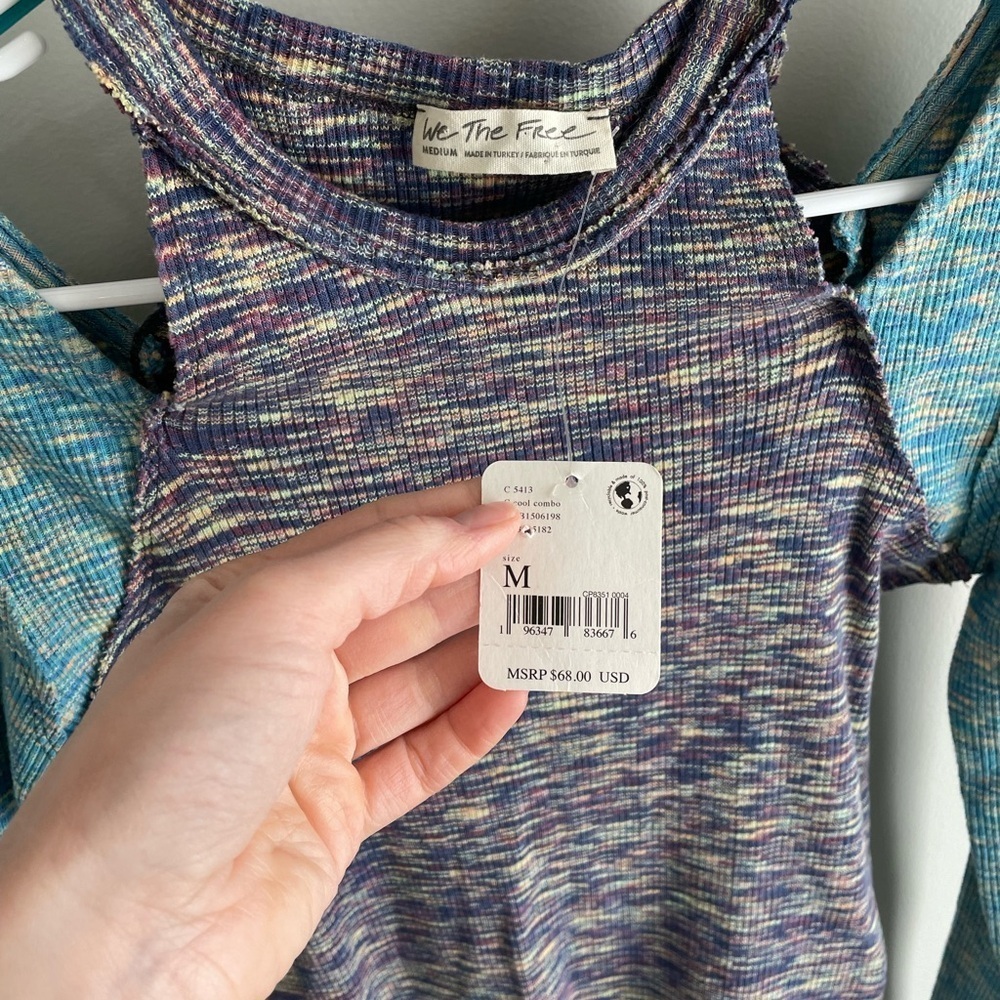 Free People We The Free Out Of Control Top - Combo Blue/Purple - Medium - NWT - Picture 7 of 12
